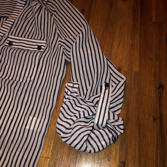 Tie front striped top - Picture 2 of 4